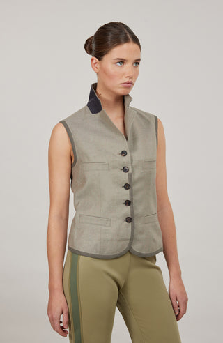 Weste aus Baumwoll-Leinen - Anya