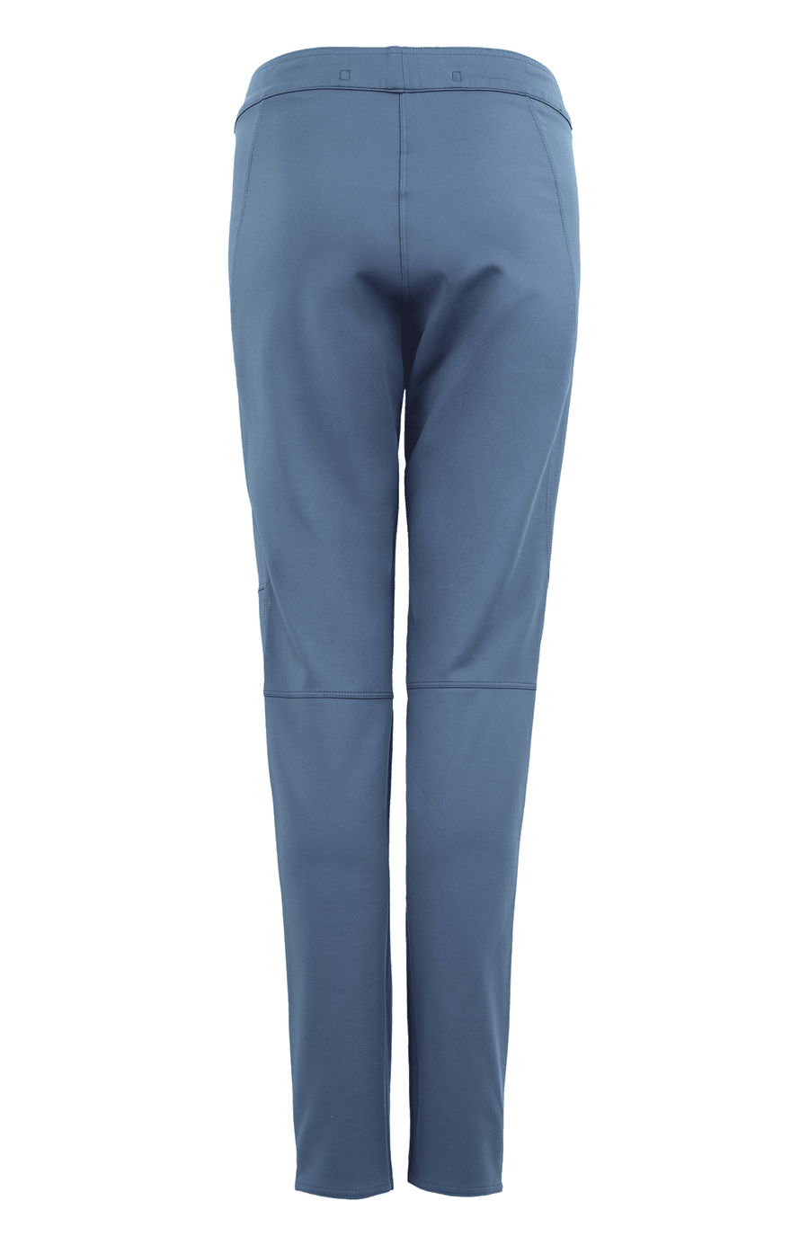 Rückansicht der Damen-Stretchhose Clio-NP in Denim-Blau (Farbe 209-0 Denim) – zeigt das elastische Material und die schmale Passform der sportlichen Freizeithose von Frauenschuh, perfekt für entspannte Freizeitlooks und Alltag im Frühling und Sommer