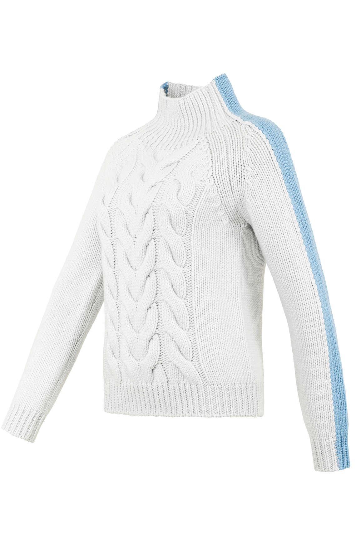 Knitted Sweater with Cable Pattern - SaraCable