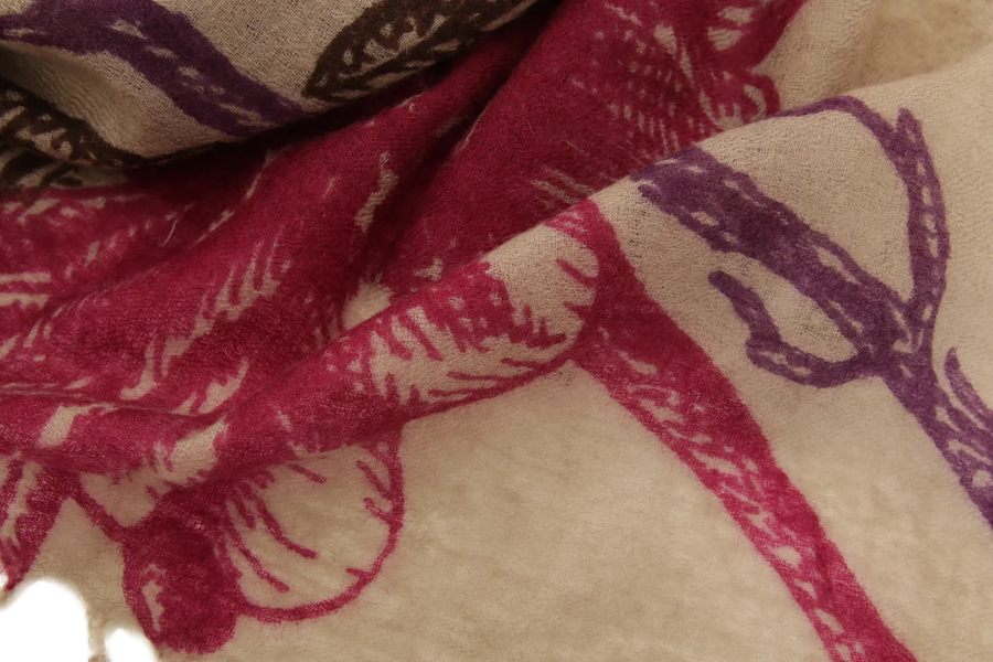 Edles Kaschmirtuch mit zeitlosem Blumenmuster - BanFine 622511
