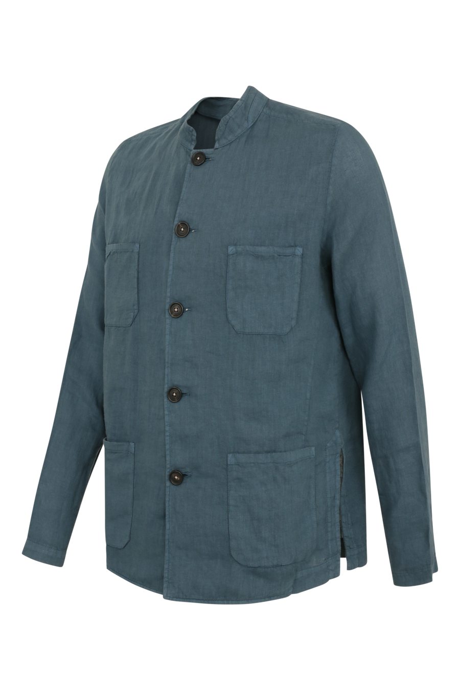 Leinen-Overshirt mit Stehkragen - CINA2