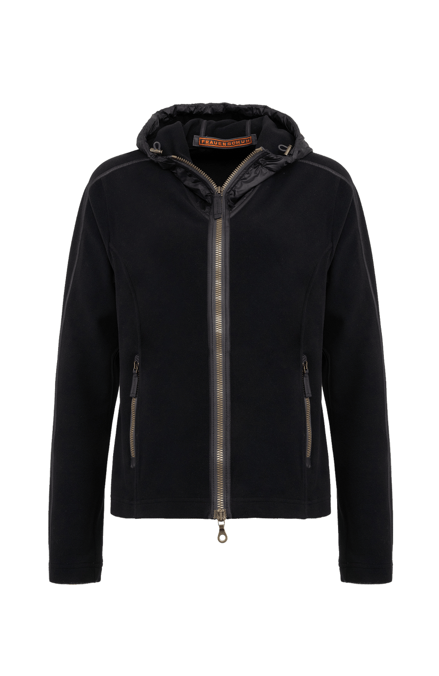Damenjacke von Frauenschuh, Modell Rania-BF- schwarz –  Vorderansicht, leichte Jacke für Frühling und Sommer, stilvoll und funktional für Alltag und Freizeit.