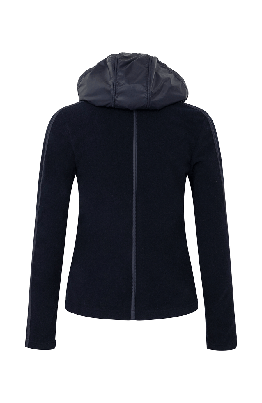 Damenjacke von Frauenschuh, Modell Rania-BF 163-0 in Midnight Blau –  Rückansicht, leichte Jacke für Frühling und Sommer, stilvoll und funktional für Alltag und Freizeit.
