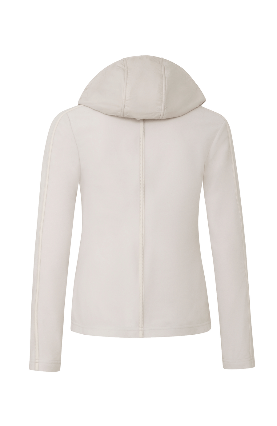 Damenjacke von Frauenschuh, Modell Rania-BF in Sandstone beige –  Rückansicht, leichte Jacke für Frühling und Sommer, stilvoll und funktional für Alltag und Freizeit.