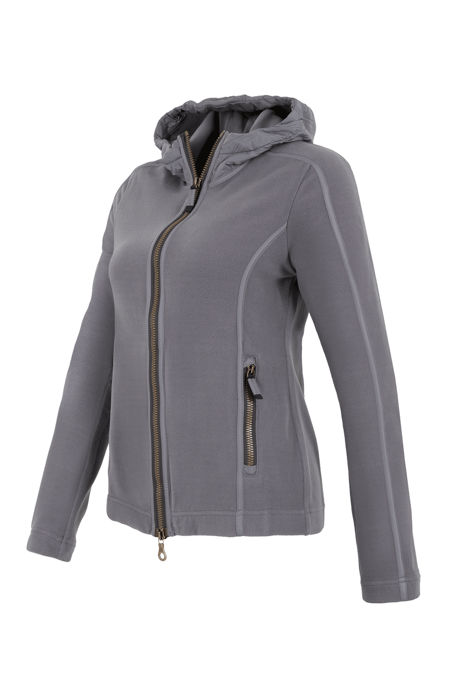 Damenjacke von Frauenschuh, Modell Rania-BF- cement-grau –  Seitenansicht, leichte Jacke für Frühling und Sommer, stilvoll und funktional für Alltag und Freizeit.
