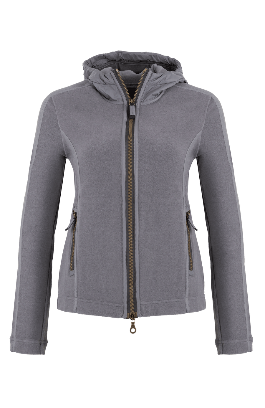 Damenjacke von Frauenschuh, Modell Rania-BF- cement-grau –  Vorderansicht, leichte Jacke für Frühling und Sommer, stilvoll und funktional für Alltag und Freizeit.