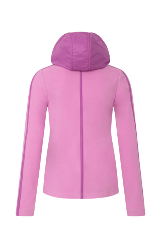 Damenjacke von Frauenschuh, Modell Rania-BF Pink-rose – Rückansicht, leichte Jacke für Frühling und Sommer, stilvoll und funktional für Alltag und Freizeit.