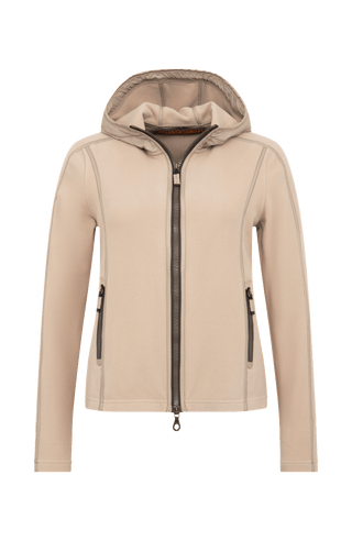 Damenjacke von Frauenschuh, Modell Rania-BF in Savannah - carmel –  Vorderansicht, leichte Jacke für Frühling und Sommer, stilvoll und funktional für Alltag und Freizeit.