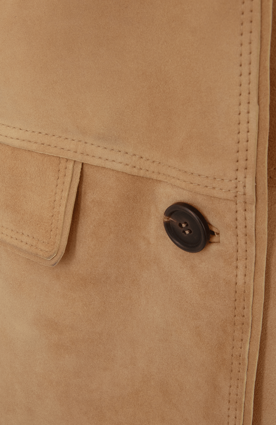 Damen-Halbmantel aus Veloursleder in Honiggelb – Modell Viona-CV 621693, Detailansicht