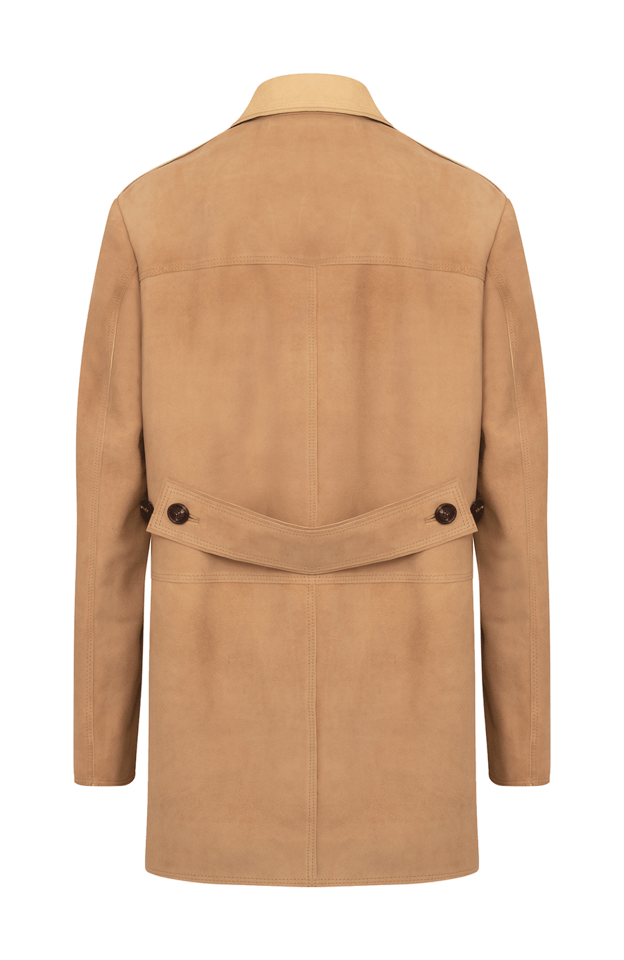 Damen-Halbmantel aus Veloursleder in Honiggelb – Modell Viona-CV 621693, Rueckansicht