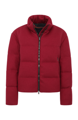 Vorderansicht der Damen-Daunenjacke aus Loden, Modell 725720 Alpine-LA, Farbe: 74 0 berry