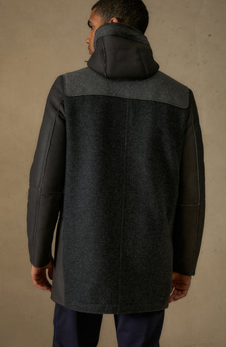 FinleyMulti lambskin coat with a hood 
