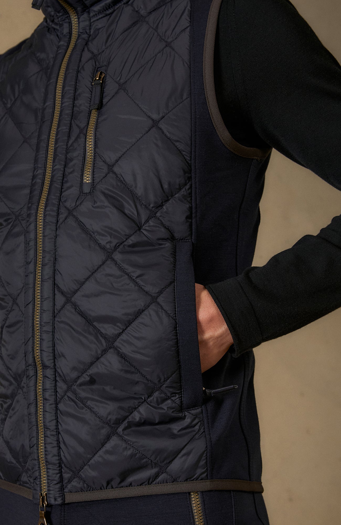 Quilted vest with wool powerstretch LucasMulti –