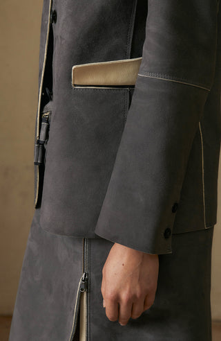 Flavie eco-leather blazer
