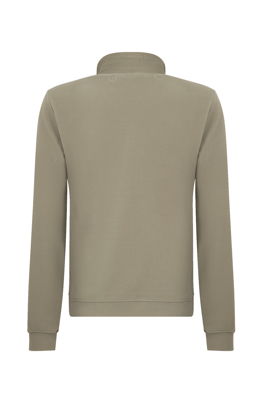 Rückansicht einer Herrenjacke in der Farbe „Sage“ aus der Frühjahrs- und Sommerkollektion von Frauenschuh. Die Jacke zeigt eine klare, puristische Linienführung mit dezenten Nähten und ergonomischem Schnitt. Der Rücken ist glatt und schlicht gehalten, mit leicht taillierter Form für eine sportlich-elegante Silhouette. Der hohe Kragen und die sauber verarbeiteten Schulterpartien sorgen für einen modernen, zeitlosen Look. Die dezente Farbe „Sage“ – ein gedämpftes Graugrün – unterstreicht die edle Zurückhaltun