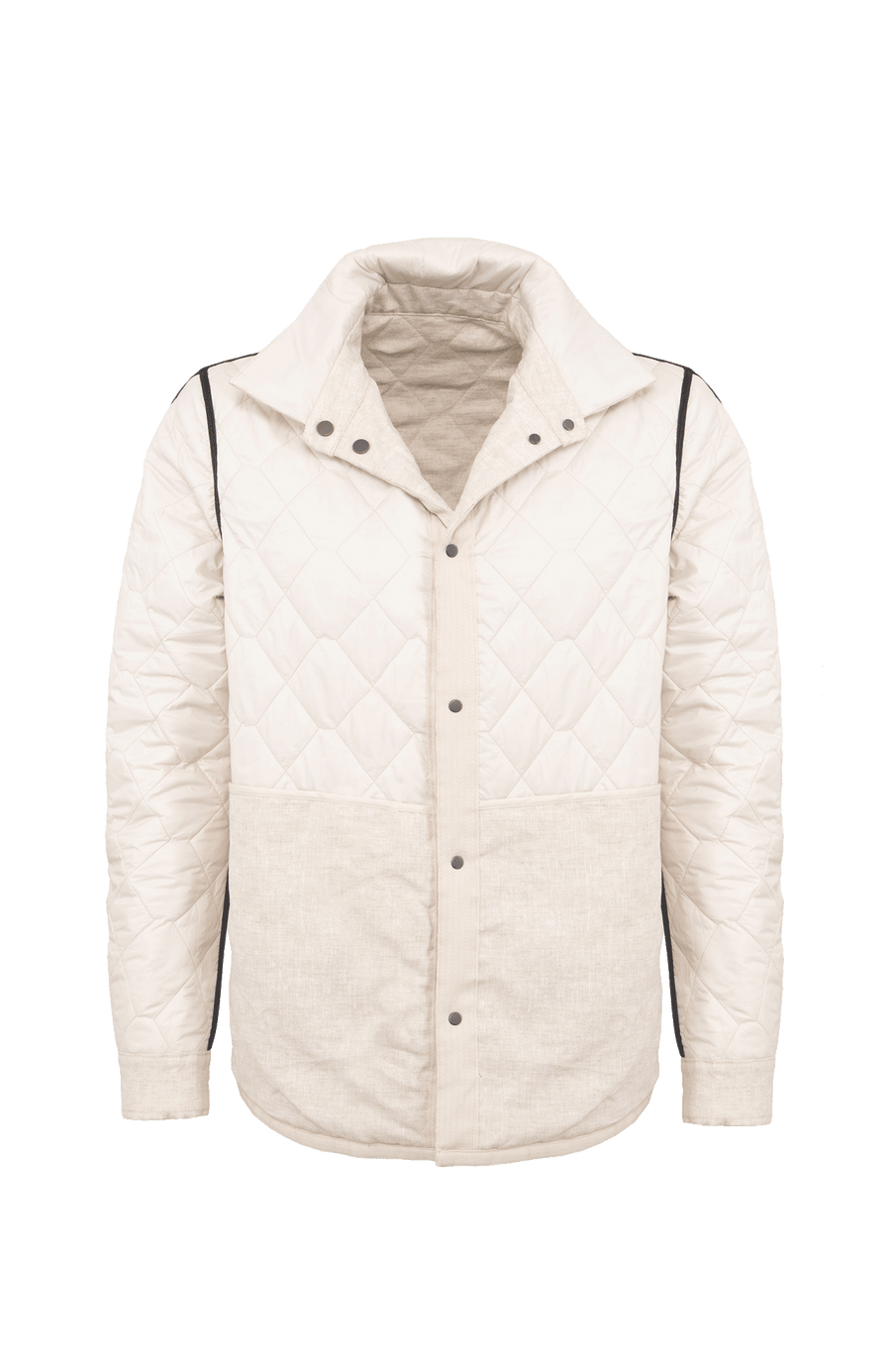 hellbeige Herren Leinen-Quilt Jacke gewendet