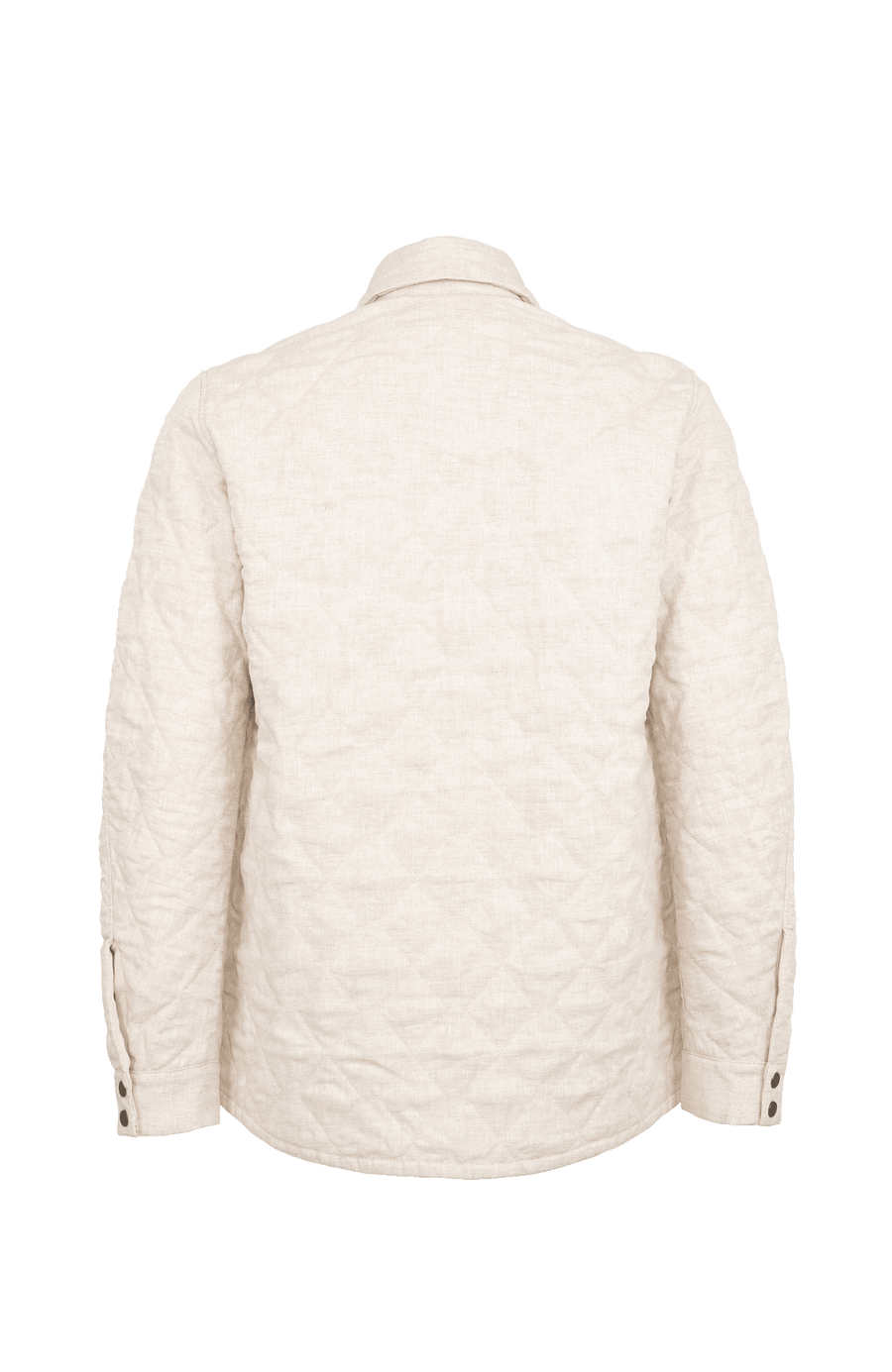 hellbeige Herren Leinen-Quilt Jacke von hinten