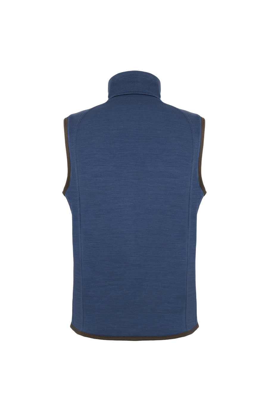 Rückansicht der Herren-Quiltweste „LucasMulti-QL“ in der Farbe Alaska Blue; Rückenteil gefertigt aus elastischem, atmungsaktivem Wool Power Stretch in passender Farbnuance – sorgt für maximale Bewegungsfreiheit und Temperaturausgleich; die seitlichen und vorderen Partien bestehen aus rautenförmig gestepptem Nylon; ergonomisch geschnittener Rücken mit leicht taillierter Silhouette und flachen Nähten – eine komfortable Lösung für aktive Frühjahrs- und Sommerlooks mit Anspruch an Stil und Funktion