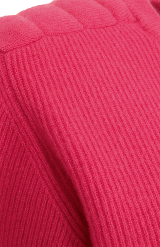 Cashmere Pullover mit Schulterpolster pink Detail