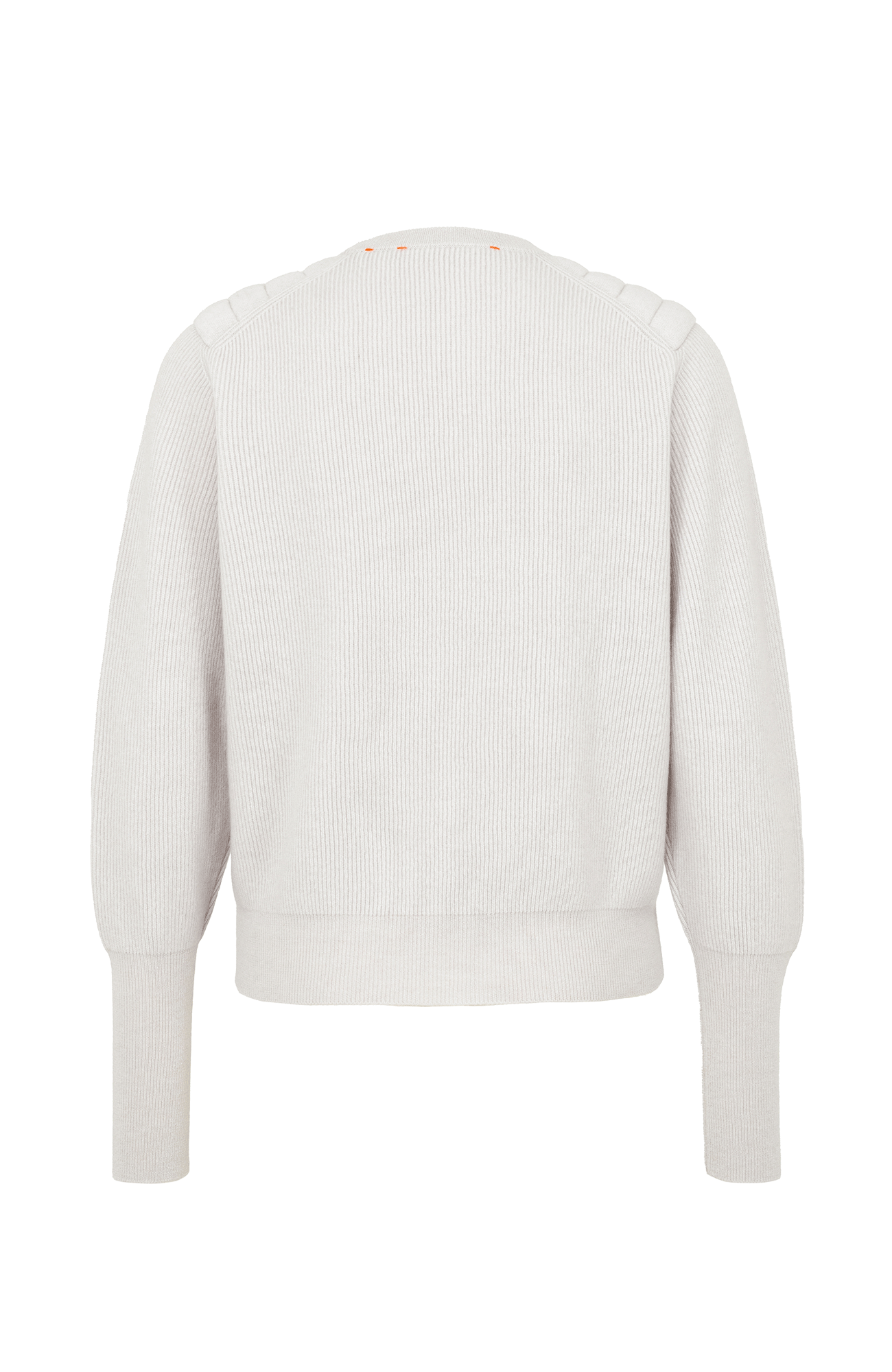 Cashmere Pullover mit Schulterpolster weiß von hinten