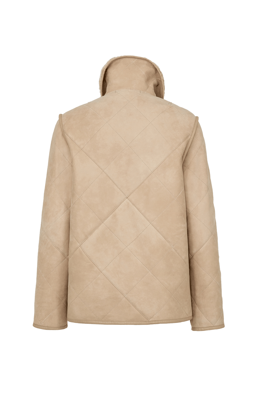 Lammfell Jacke hellbraun von hinten