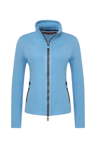 Damen Power Stretch Jacke in blau von Vorne.