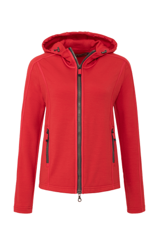 Damen Power Stretch Jacke in Rot von Vorne.