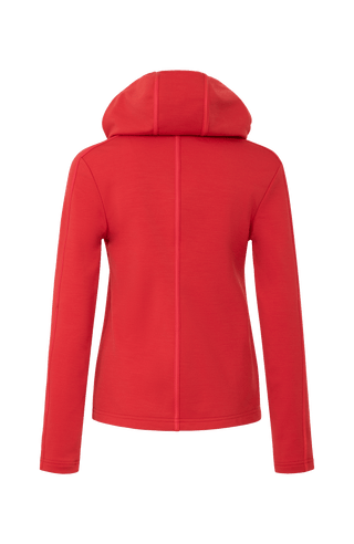 Damen Power Stretch Jacke in rot Rückenansicht.