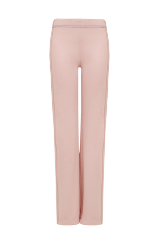 Vorderansicht der Damen-Powerstretch-Hose „Inga“ in der Farbe Dusty Rose – gerade geschnittene Hose ohne Taschen und Reißverschlüsse, mit elastischem Bund und schlichtem, funktionalem Design, das für hohen Tragekomfort und Bewegungsfreiheit sorgt
