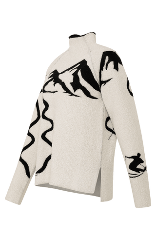 Strickpullover mit Skispur Motiv - Chatel