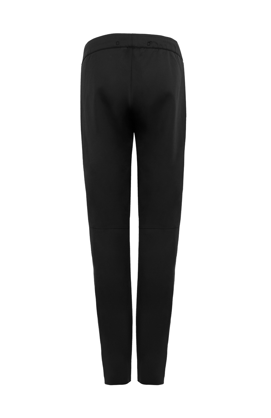Rückansicht der Funktionshose „Collin“ in Schwarz – zeigt das strapazierfähige Material und die durchdachten Nähte, perfekt für Outdoor-Aktivitäten, mit verschließbaren Seitentaschen