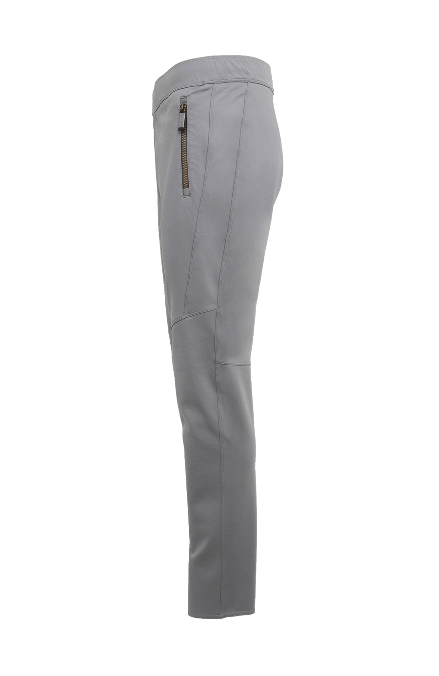 Seitenansicht der Herren-Funktionshose „Collin“ in der Farbe Cement – zeigt das elastische, funktionale Material und die Reißverschlusstaschen; ideal für Outdoor-Aktivitäten und Freizeit in allen Jahreszeiten
