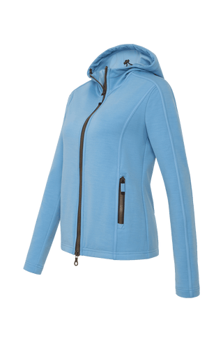 Stretchjacke in hellblau mit Kapuze für Damen