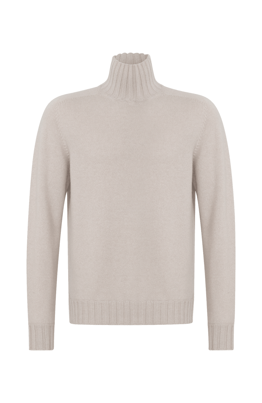 Vorderansicht eines hochwertigen Herrenpullovers aus reinem Kaschmir von Frauenschuh, Modell „Aiden 2.0“ (Artikelnummer Aiden-WS_10-0), Farbe Beige. Das edle Material sorgt für angenehme Wärme und weichen Tragekomfort – ideal für Herbst und Winter. Ein elegantes Basic aus der alpinen Premium-Mode von Frauenschuh