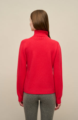 Hana knitted sweater with stand-up collar