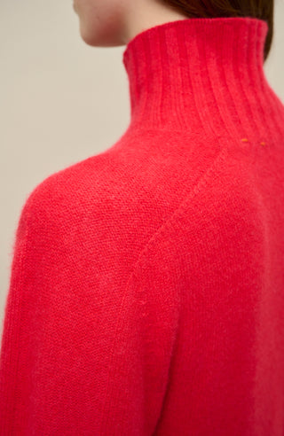 Hana knitted sweater with stand-up collar
