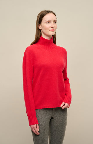 Hana knitted sweater with stand-up collar