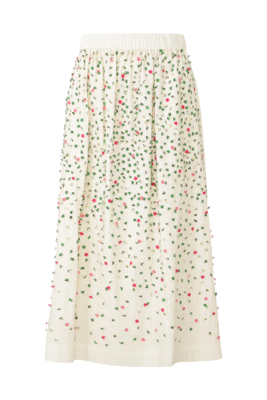 Baumwollrock mit floralen Applikationen