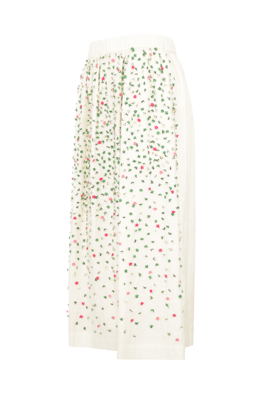 Baumwollrock mit floralen Applikationen