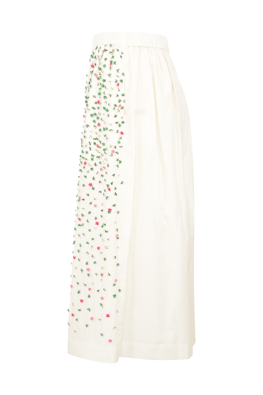 Baumwollrock mit floralen Applikationen