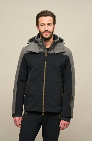 Herren Skijacke Modell 556230 Viktor Multi-S in Schwarz – Model Vorderansicht, funktionale Performance, femininer Schnitt, made in Austria von Frauenschuh