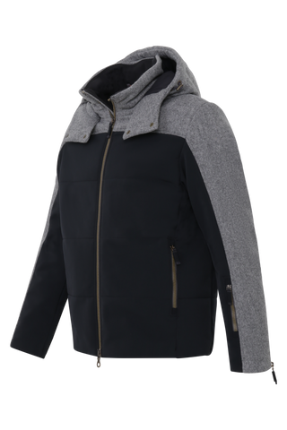 Herren Skijacke Modell 556230 Viktor Multi-S in Schwarz – Seitenansicht, funktionale Performance, femininer Schnitt, made in Austria von Frauenschuh