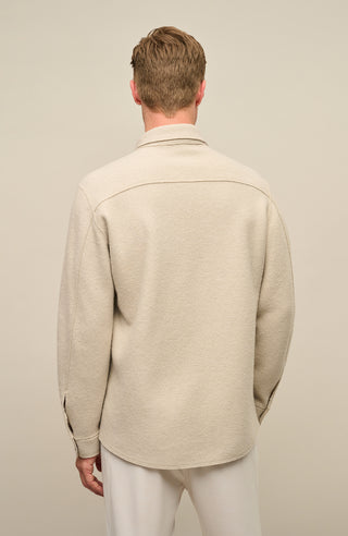 Herren Walkjacke im Holzfäller-Stil Valentin-CW (Modell 003129) in Farbe pearl, Model Rueckansicht– FRAUENSCHUH Kitzbühel, made in Austria