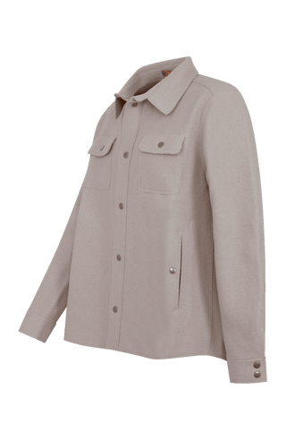 Herren Walkjacke im Holzfäller-Stil Valentin-CW (Modell 003129) in Farbe cashmere Seitenansicht FRAUENSCHUH Kitzbühel, made in Austria