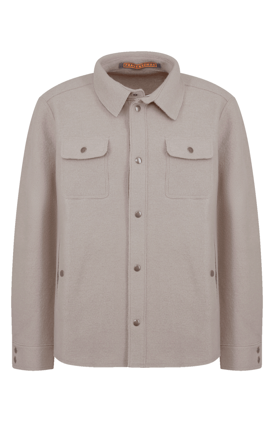 Herren Walkjacke im Holzfäller-Stil Valentin-CW (Modell 003129) in Farbe cashmere Vorderansichtt– FRAUENSCHUH Kitzbühel, made in Austria