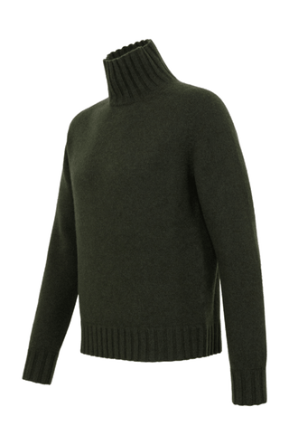 Kaschmir Rollkragenpullover Herren Aiden-WS 086549 in Grün (Farbe 84 0 Ivy – Seitliche Ansicht Freisteller