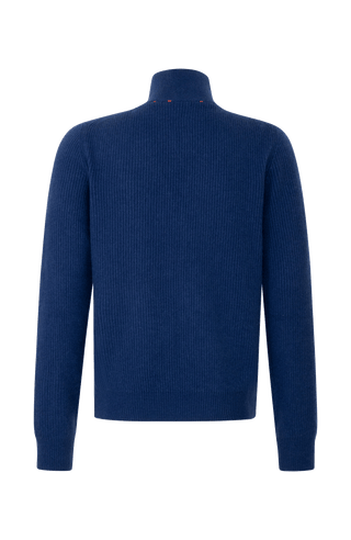 Kaschmirjacke Kirk2.0-WS in Farbe Alaskablue, Rueckansicht, Metallreißverschluss, elegante Herrenjacke aus hochwertigem Kaschmir von Frauenschuh