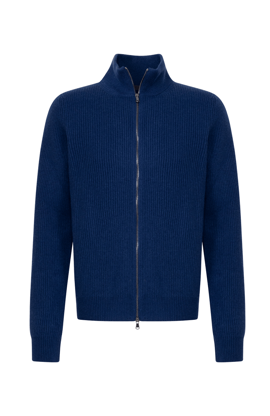 Kaschmirjacke Kirk2.0-WS in Farbe Alaskablue, Vorderansicht, Metallreißverschluss, elegante Herrenjacke aus hochwertigem Kaschmir von Frauenschuh