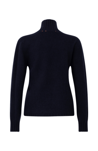 Kaschmirpullover für Damen von Frauenschuh in der Farbe midnight Rueckansicht.