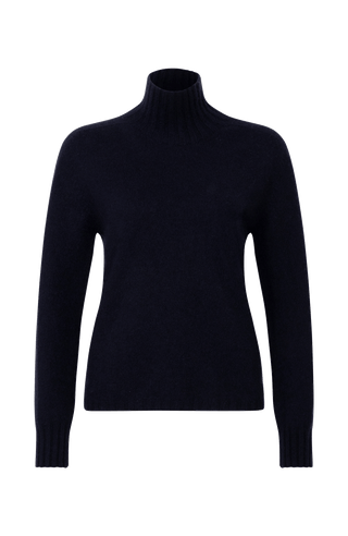 Kaschmirpullover für Damen von Frauenschuh in der Farbe midnight Vorderansicht.